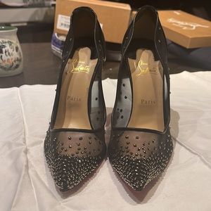 Christian Loubourtin black  follies strass pump